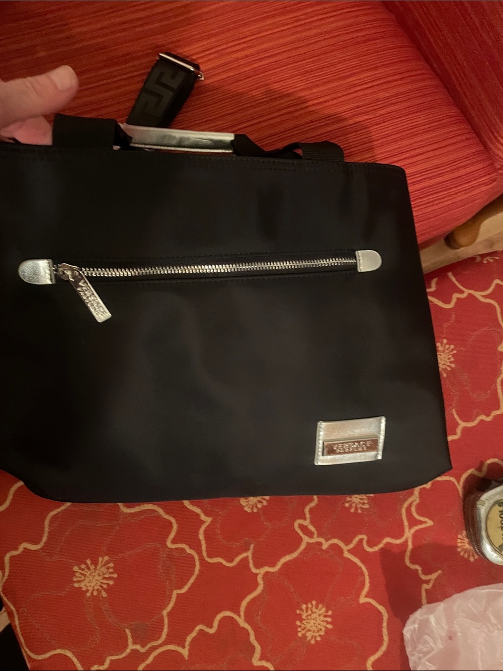 Versace Black Nylon Briefcase with Silver Hardware - Picture 15 of 17